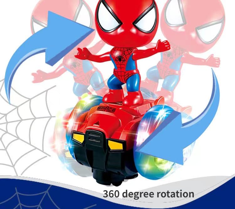Spider-Man Robot Toys, Robot Interactive Toy Car with Colorful Flashing Lights & Music for 3+ Year Old Boys Girls