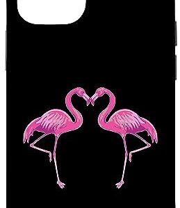 iPhone 14 Pro Flamingo Love Heart Vintage Valentine's Day Flamingo Lover Case