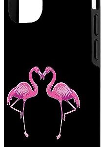 iPhone 14 Pro Flamingo Love Heart Vintage Valentine's Day Flamingo Lover Case