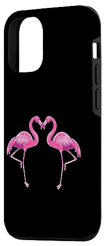 iPhone 14 Pro Flamingo Love Heart Vintage Valentine's Day Flamingo Lover Case