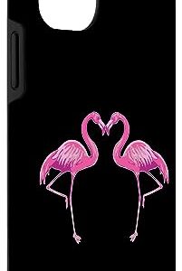 iPhone 14 Pro Flamingo Love Heart Vintage Valentine's Day Flamingo Lover Case