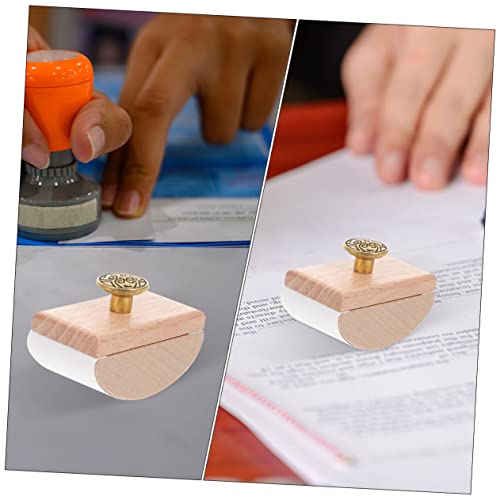 STOBOK 2pcs Ink Absorber Antique Desk Wooden Desk Office Stamps Desk Blotter Antique Ink Blotter Wood Ink Blotter Ink Absorption Tools Ink Seal Stamp Portable Ink Blotter Swing Notepad