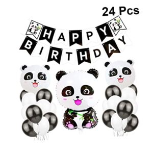 Abaodam 24pcs Cute Balloons Banner Giant Zoo Animal Balloons flower garland decorations happy birthday ballon animal decor birthday decoration decorative balloon set Pull the flag decorate