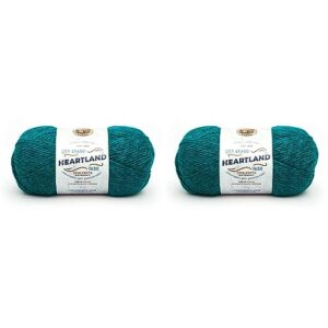 lion brand yarn heartland yarn for crocheting, knitting, and weaving, multicolor yarn, cuyahoga valley, 753 foot (pack of 2)