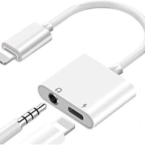 [Apple MFi Certified] Lightning to 3.5mm Headphone Adapter for iPhone, 2 in 1 Headphone Audio Splitter, Adapter AUX Connector Charger Cable Replacement for iPhone 14/13/12/SE/XR/XS/X/8/7/Plus