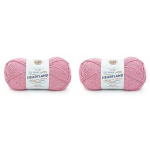 lion brand yarn heartland yarn for crocheting, knitting, and weaving, multicolor yarn, 2-pack, lassen volcanic