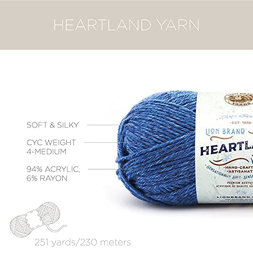 Lion Brand Yarn Heartland Yarn for Crocheting, Knitting, and Weaving, Multicolor Yarn, 2-Pack, Lassen Volcanic