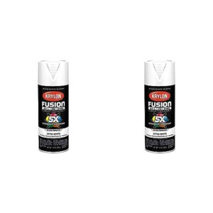 krylon k02753007 fusion all-in-one spray paint for indoor/outdoor use, satin white, 12 ounce (pack of 2)