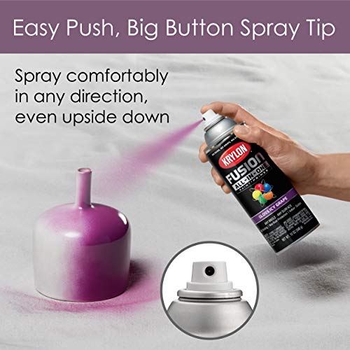 Krylon K02709007 Fusion All-In-One Spray Paint for Indoor/Outdoor Use, Gloss Icy Grape Purple, 12 Ounce (Pack of 2)