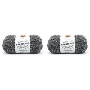 lion brand yarn heartland yarn for crocheting, knitting, and weaving, multicolor yarn, 2-pack, great smoky mountains