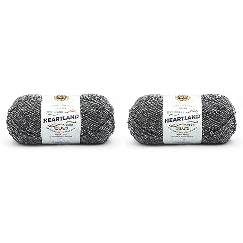 Lion Brand Yarn Heartland Yarn for Crocheting, Knitting, and Weaving, Multicolor Yarn, 2-Pack, Great Smoky Mountains