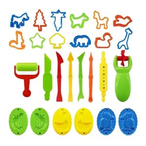 clay dough tool kit plastic playdough tool set for kid dough roller cutter set as educational toy clay molds