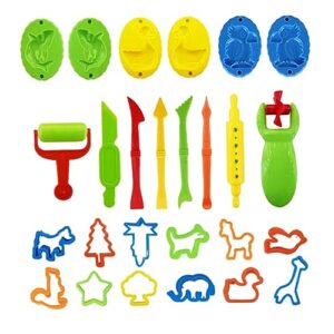 Clay Dough Tool Kit Plastic Playdough Tool Set for Kid Dough Roller Cutter Set as Educational Toy Clay Molds
