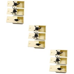 toyvian 9 pcs toy trick secret joke toys with spiders surprise halloween spider kids housebeige scared fun simulation funny mouse realistic fake in gag wooden prank party joking plastic