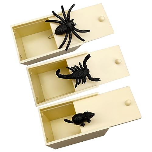 Toyvian 9 pcs Toy Trick Secret Joke Toys with Spiders Surprise Halloween Spider Kids Housebeige Scared Fun Simulation Funny Mouse Realistic Fake in Gag Wooden Prank Party Joking Plastic