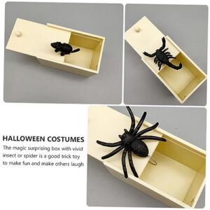 Toyvian 9 pcs Toy Trick Secret Joke Toys with Spiders Surprise Halloween Spider Kids Housebeige Scared Fun Simulation Funny Mouse Realistic Fake in Gag Wooden Prank Party Joking Plastic