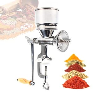 manual grain mill stainless steel grinder grains, professional hand operated grain grinder maker, coffee grinder hand crank, manual coarse grinding tools for rice, spices, pepper and corn beans