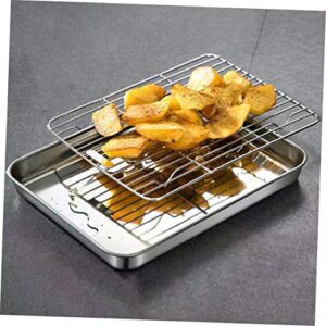 TEMKIN 1 Set Household Stainless Foods Supply X Camping Heavy Half Resistant Crispy Bread Home of Accessory for Rack Oven- Plate Oven Duty Toaster Warp Cooling Grill Kitchen - Plate