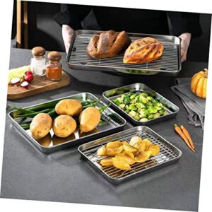 TEMKIN 1 Set Household Stainless Foods Supply X Camping Heavy Half Resistant Crispy Bread Home of Accessory for Rack Oven- Plate Oven Duty Toaster Warp Cooling Grill Kitchen - Plate