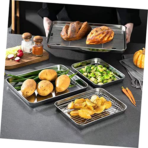 TEMKIN 1 Set Household Stainless Foods Supply X Camping Heavy Half Resistant Crispy Bread Home of Accessory for Rack Oven- Plate Oven Duty Toaster Warp Cooling Grill Kitchen - Plate