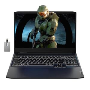 lenovo ideapad gaming 3 15.6” fhd 120hz laptop, amd ryzen 5 5600h, nvidia geforce gtx 1650 4gb ddr6, 32gb ram, 1tb ssd, backlit keyboard, wi-fi 5, bluetooth, black, win 11 pro, 32gb usb card