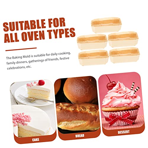 Temkin 3 sets Pan Bakery Supply Wooden Cake of Loaf Baking Toast Practical Kitchen Paper DIY Liner Tray Heat-resistant Household Mold Molds Rectangular Multi-use Home Food Wrapping Bread Plate