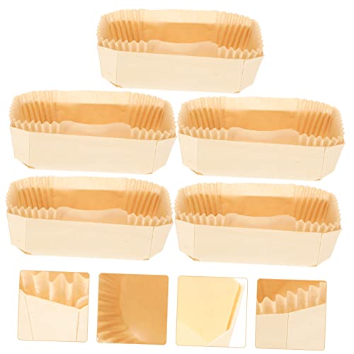 Temkin 3 sets Pan Bakery Supply Wooden Cake of Loaf Baking Toast Practical Kitchen Paper DIY Liner Tray Heat-resistant Household Mold Molds Rectangular Multi-use Home Food Wrapping Bread Plate