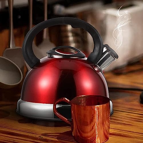 Stove Top Kettle Whistling Tea Kettle 3L Whistling Teapot Stovetop Tea Kettle Stainless Steel Water Boiling Teapot Cool Handle Kettle Kitchen Kettle Stovetop Tea Kettle Stovetop (Color : B, Size : 3