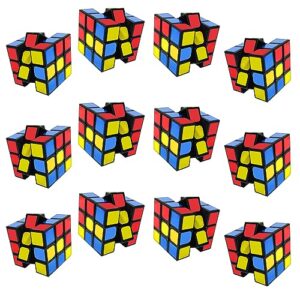 12 pcs mini cube pack magic cube, party favors for kids, classroom rewards & school prize for students, goody bag filler