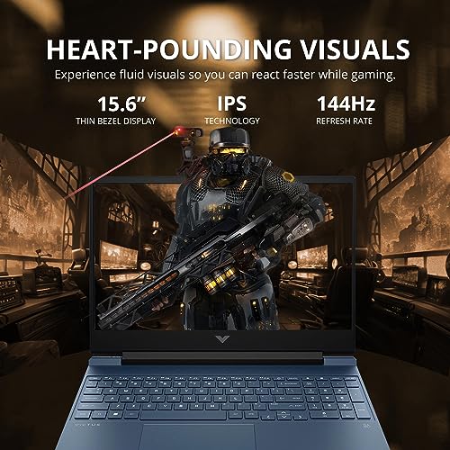 HP Victus Gaming Laptop, 15.6'' FHD 144Hz IPS Display, Intel Core i5-13420H, NVIDIA GeForce RTX 3050, 16GB RAM, 1TB PCIe SSD, Backlit Keyboard, Wi-Fi 6, HD Camera, Win 11 Pro, Blue, 32GB USB Card