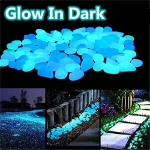 LNATOVI 120PCS Garden Glow Rocks - Outdoor Glow in The Dark Rocks - Luminous Stone for Lawn,Bonsai,Patio,Walkwa (Multi)