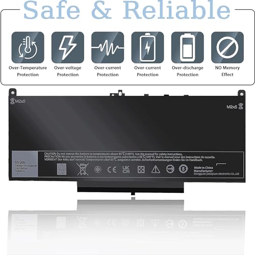 JGTM J60J5 Laptop Battery for Dell Latitude E7470 E7270 Compatible with Battery Type 7.6V 55Wh 7200mAh 4-Cell P61G001 P26G001 0J60J5 0MC34Y MC34Y R1V85 GG4FM 0GG4FM WYWJ2 1W2Y2 242WD R97YT NJJ2H