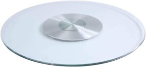 turntable glass turntable clear round rotating food tray, lazy susan turntable for dining table, daily household, hotel, walkway snack booth, teahouse use lazy susan turntable (color : transparent,