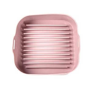 cvllxs silicone pan multifunctional air frying pot oven accessories, bread fried chicken pizza basket baking disk baking tool (color : pink) (pink)