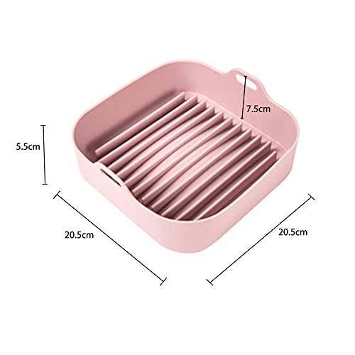 CVLLXS Silicone Pan Multifunctional Air Frying Pot Oven Accessories, Bread Fried Chicken Pizza Basket Baking Disk Baking Tool (Color : Pink) (Pink)