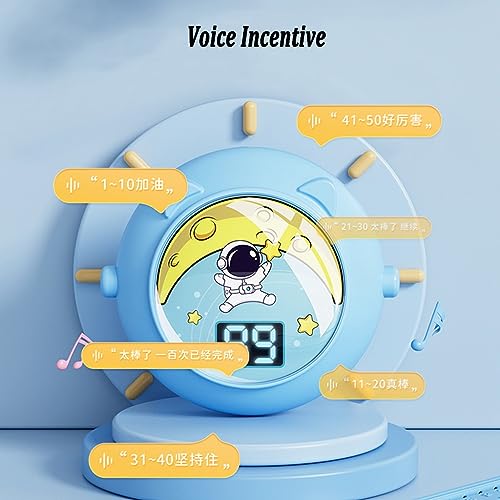 Kids Touch High Jump Voice Counter, Adjustable Height Training Device, LED Digital Display Count, Touch Counter Device for Kids Children (Color : Blue 2)