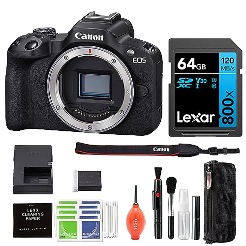 Canon EOS R50 Mirrorless Vlogging Camera (Black) with Advanced Accessory and Travel Bundle | 5811C002 | Canon eos r50