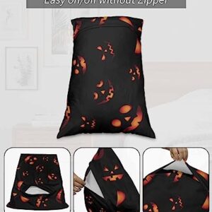 Edwiinsa Halloween Pillow Covers Standard Size Set of 2 Bed Pillow, Fall Pumpkin HorrorBlack Orange Plush Soft Comfort for Hair/Skin Cooling Pillowcases with Envelop Closure 20''x26''