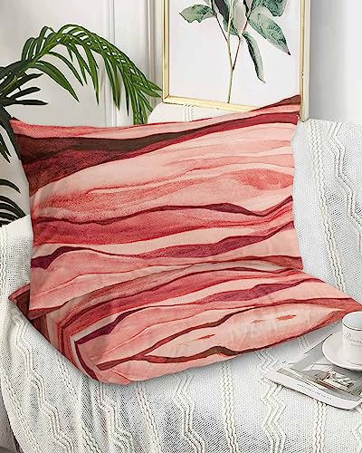 Edwiinsa Red Ombre Pillow Covers King Standard Set of 2 Bed Pillow, Watercolor Modern Abstract Art Aesthetics Plush Soft Comfort for Hair/Skin Cooling Pillowcases with Envelop Closure 20''x36''