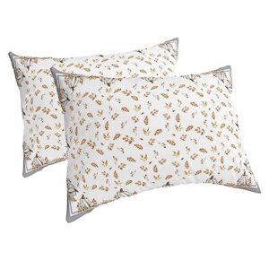 Edwiinsa Thanksgiving Pillow Covers King Standard Set of 2 Bed Pillow, Fall Pumpkin Farmhouse Maple Leaf Grey Plush Soft Comfort for Hair/Skin Cooling Pillowcases with Envelop Closure 20''x36''