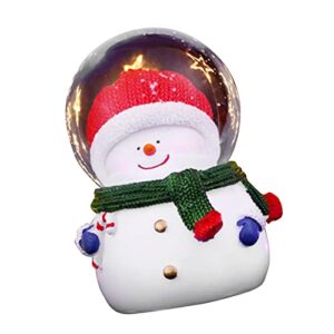 airshi christmas crystal, durable battery power supplied lighted christmas globe decor delicate glitter for home decoration (large snowman)