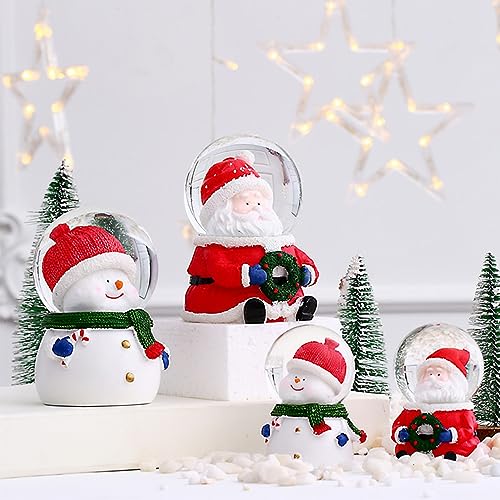 Airshi Christmas Crystal, Durable Battery Power Supplied Lighted Christmas Globe Decor Delicate Glitter for Home Decoration (Large Snowman)