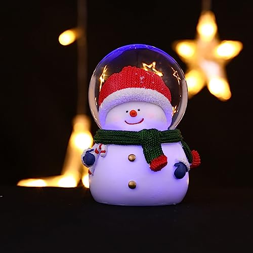 Airshi Christmas Crystal, Durable Battery Power Supplied Lighted Christmas Globe Decor Delicate Glitter for Home Decoration (Large Snowman)