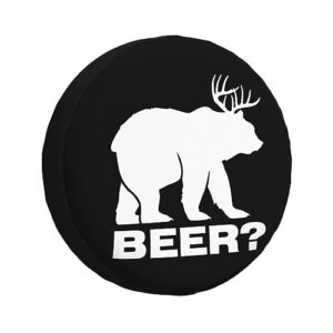 deer beer bear,funny tire cover universal fit spare tire protector for truck suv trailer camper rv