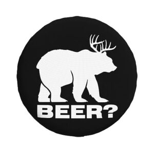 Deer Beer Bear,Funny Tire Cover Universal Fit Spare Tire Protector for Truck SUV Trailer Camper Rv