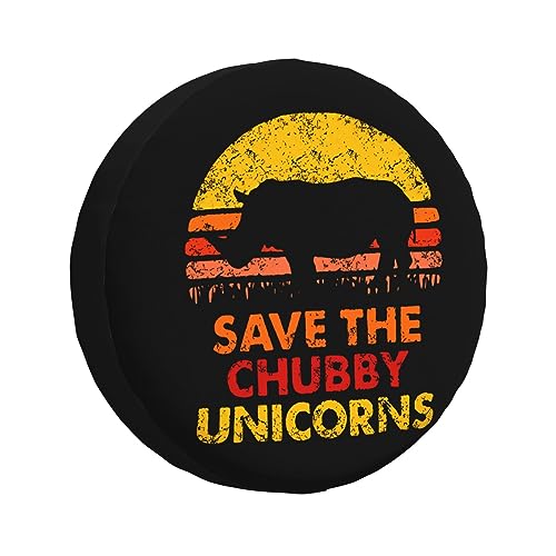 Save The Chubby,Funny Tire Cover Universal Fit Spare Tire Protector for Truck SUV Trailer Camper Rv