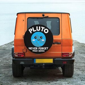 Never Forget Pluto,Funny Tire Cover Universal Fit Spare Tire Protector for Truck SUV Trailer Camper Rv