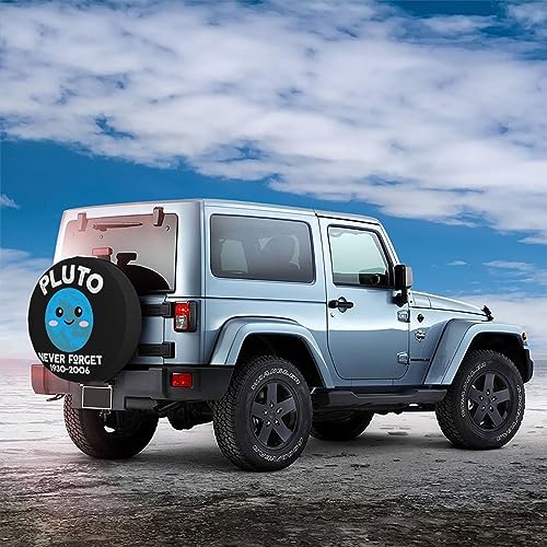 Never Forget Pluto,Funny Tire Cover Universal Fit Spare Tire Protector for Truck SUV Trailer Camper Rv