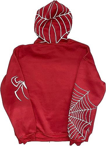 HUDENRTV Y2k Zip Up Spider Graphic Hoodie Halloween Rhinestone Oversized Hoodies Goth Grunge Jacket Streetwear Sweatshirt (A3,Medium)