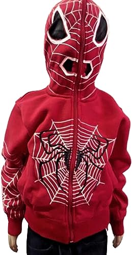 HUDENRTV Y2k Zip Up Spider Graphic Hoodie Halloween Rhinestone Oversized Hoodies Goth Grunge Jacket Streetwear Sweatshirt (A3,Medium)